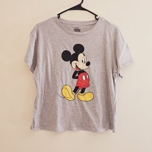 Disney Women's XXL Mickey Mouse Gray T Shirt